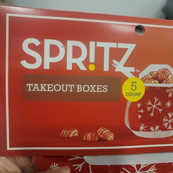 🦃🦃NEW SPRITZ Red/White Snowflakes 15 Count Gift Takeout Boxes for cookies. - Picture 6 of 8
